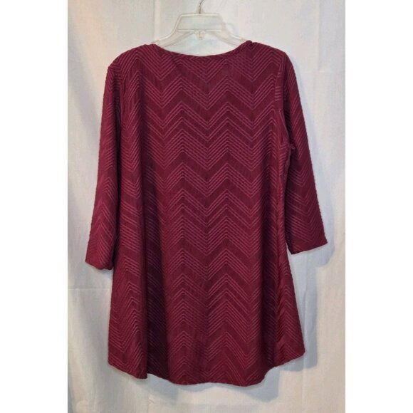 Philosophy Woman Textured Tunic Top Size 1X 3/4 Sleeves Stretch - Picture 2 of 2